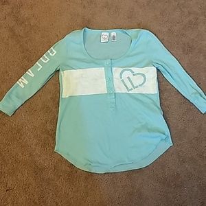 Women's Aqua long sleeve shirt
